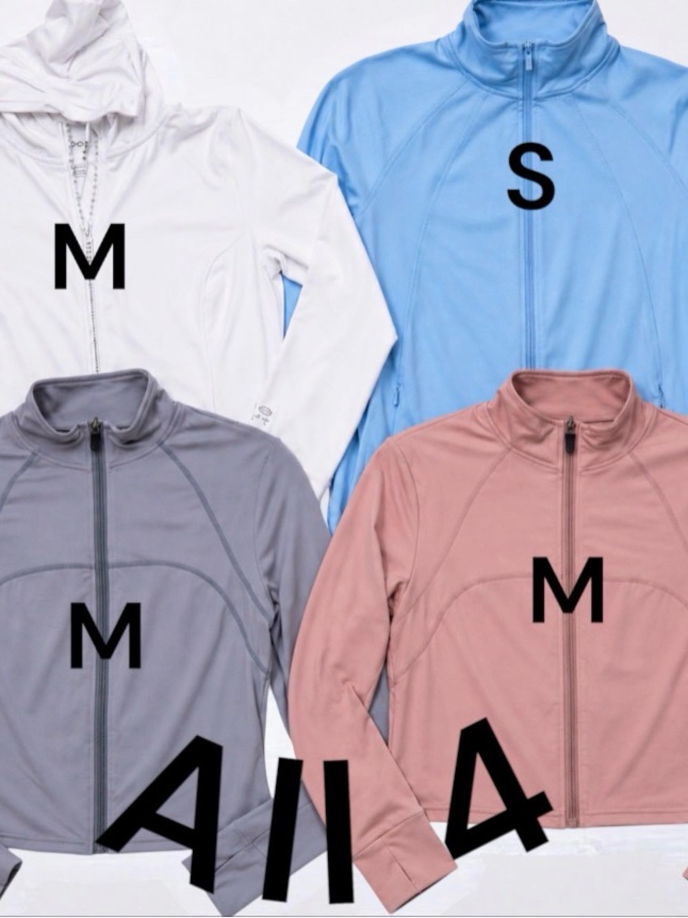 Women's 4 pack Lightweight Zip-Up Jackets Bundle – 2 blue, 1 white, 1 rose